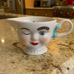 Baileys Cream and Blue Ceramic Pitcher